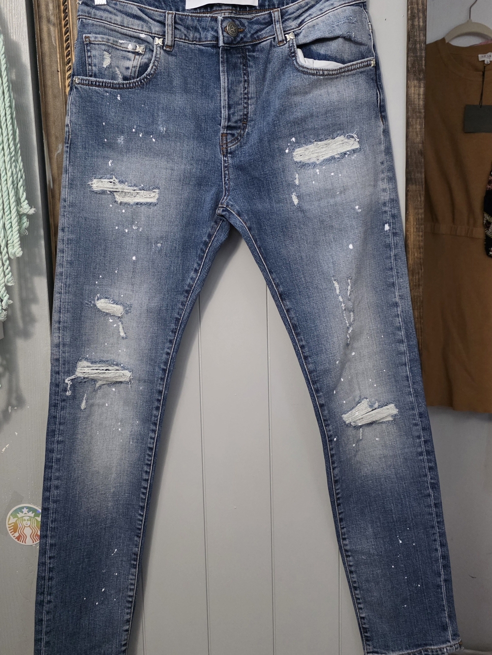 Richmond Skinny Distressed Light Blue Jeans Unisex Fit
